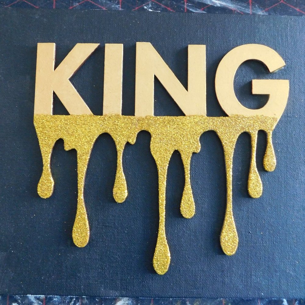 King & Queen Gold Dripping Wall Art Set